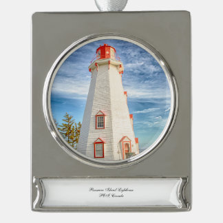 Panmure Island Lighthouse Silver Plated Banner Ornament