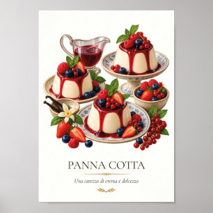 Panna Cotta – Vintage Italian Dessert Poster