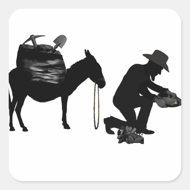 PANNING FOR GOLD SQUARE STICKER (Front)