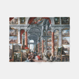 Pannini - Gallery of Views of Modern Rome Fleece Blanket
