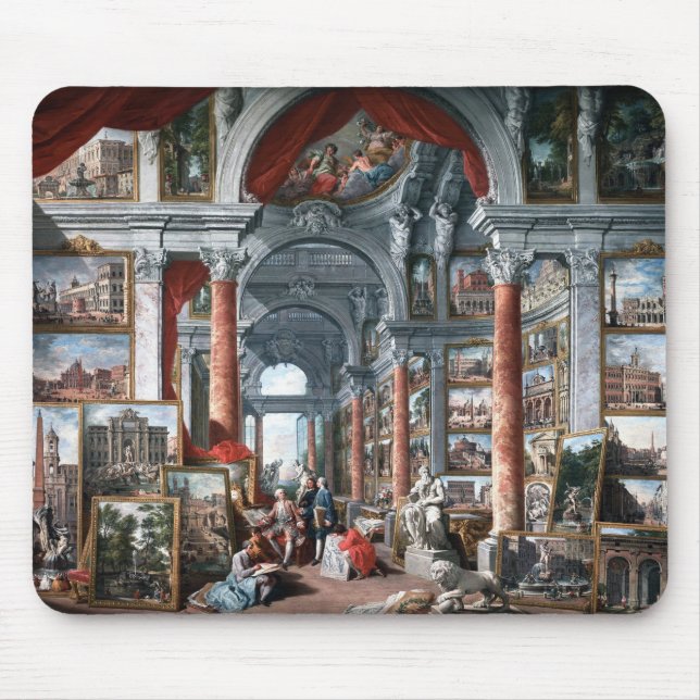 Pannini - Gallery of Views of Modern Rome Mouse Mat (Front)
