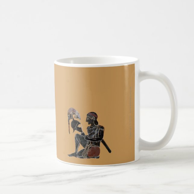 Panoply - Ancient Greek hoplite soldier sitting Coffee Mug (Right)