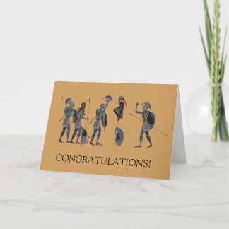 Panoply - Ancient Greek hoplites celebrating Card