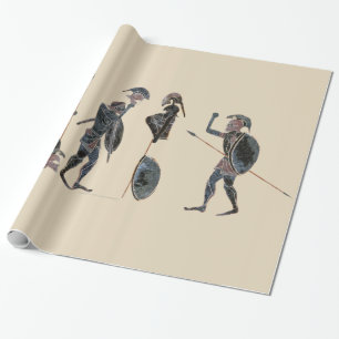 Panoply - Ancient Greek hoplites celebrating large Wrapping Paper