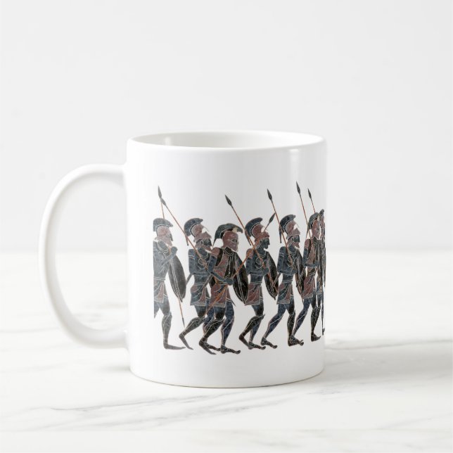 Panoply - Ancient Greek hoplites off to war Coffee Mug (Left)
