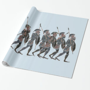 Panoply- Ancient Greek hoplites on the move Wrapping Paper