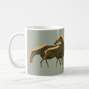 Panoply -  Ancient Greek vase horses grazing Coffee Mug