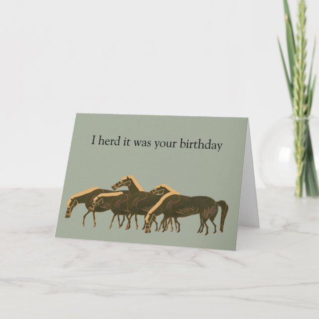 Panoply - Herd of ancient Greek horses birthday Card (Front)