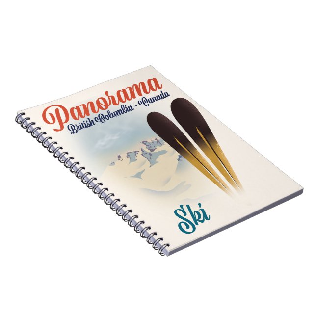 Panorama British Columbia Canada ski poster Notebook (Right Side)