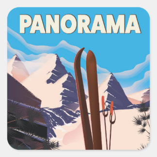 Panorama Canada travel poster Square Sticker