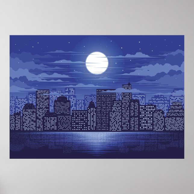 Panorama city of light illustration abstract,archi poster (Front)