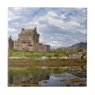Panorama Eilean Donan Castle viewed from south Tile