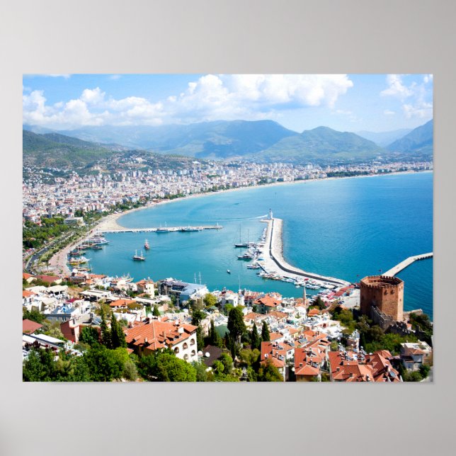 Panorama of Alanya in Turkiye Poster (Front)