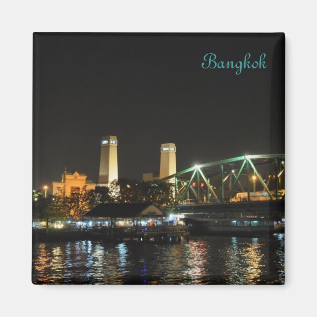 Panorama of Bangkok at night Magnet (Front)