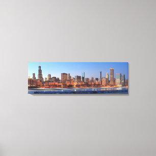 Panorama of Chicago, Illinois across Lake Canvas Print
