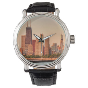 Panorama of Chicago skyline at sunrise Watch
