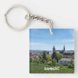 Panorama of historic old town of Bamberg, Germany Key Ring