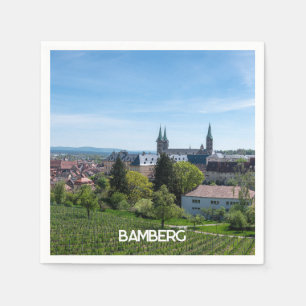 Panorama of historic old town of Bamberg, Germany Napkin