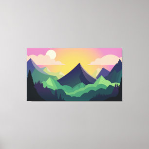 Panorama of mountain landscape Canvas Print