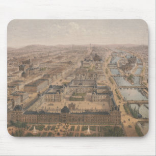 Panorama of Paris the Seine River and Louvre Mouse Mat
