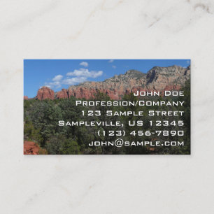 Panorama of Red Rocks in Sedona Arizona Business Card