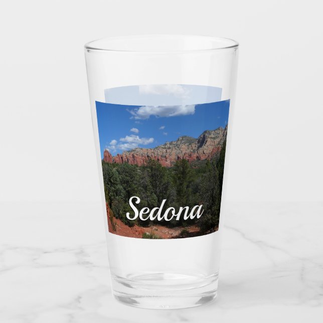 Panorama of Red Rocks in Sedona Arizona Glass (Front)
