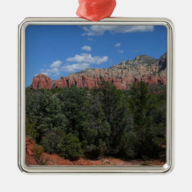 Panorama of Red Rocks in Sedona Arizona Metal Tree Decoration (Front)