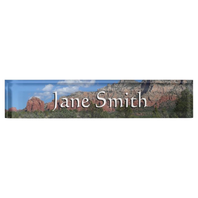 Panorama of Red Rocks in Sedona Arizona Nameplate (Front)