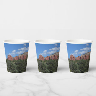 Panorama of Red Rocks in Sedona Arizona Paper Cups