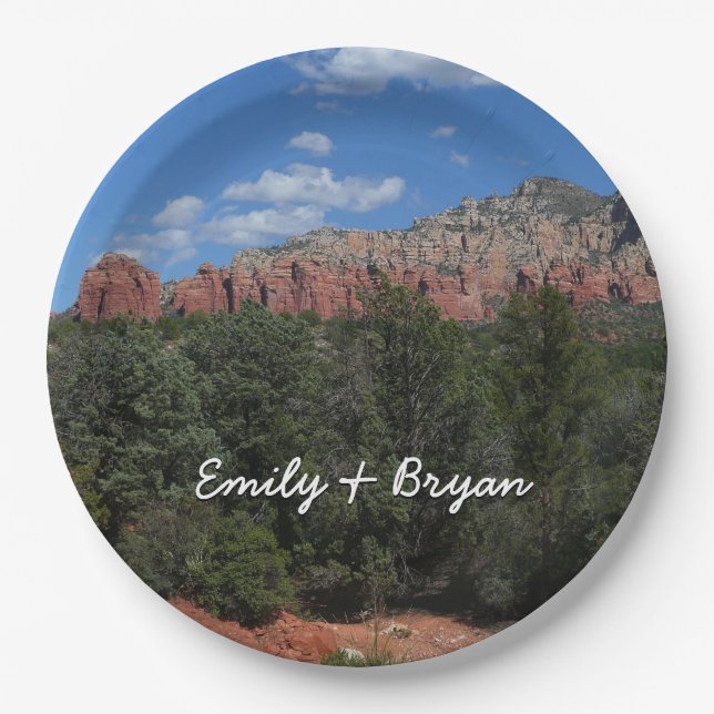 Panorama of Red Rocks in Sedona Arizona Paper Plate (Front)