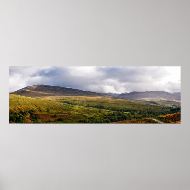Panorama of Scottish Highlands Poster (Front)