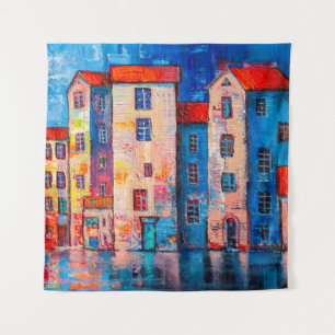 Panorama of street with colourful homes. Impressio Tapestry