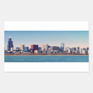 Panorama of the Chicago skyline Rectangular Sticker