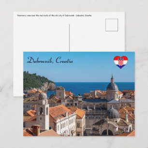 Panorama of the city of Dubrovnik - Croatia Postcard