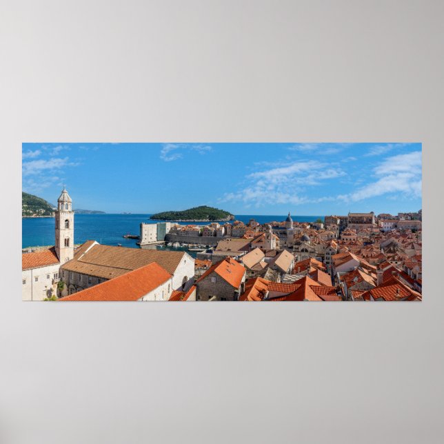 Panorama of the city of Dubrovnik - Croatia Poster (Front)