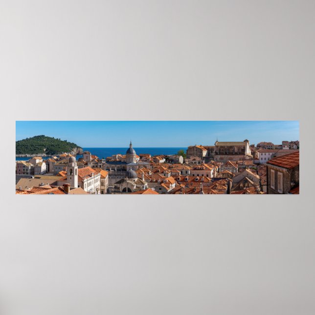 Panorama of the city of Dubrovnik - Croatia Poster (Front)