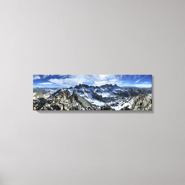 Panorama of the Minarets and Iceberg Lake - Sierra Canvas Print (Front)