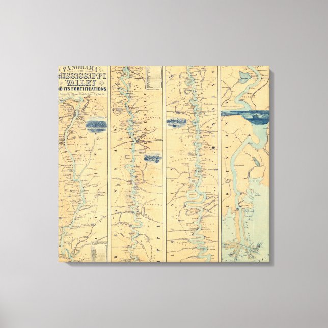 Panorama Of The Mississippi Valley Canvas Print (Front)