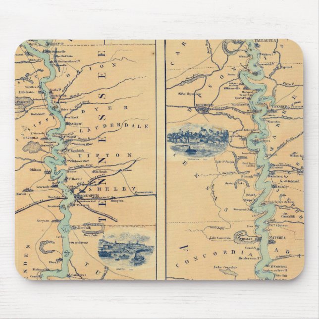 Panorama Of The Mississippi Valley Mouse Mat (Front)