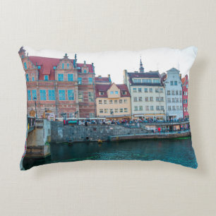 Panorama of typical colourful decorative mediaeval cushion