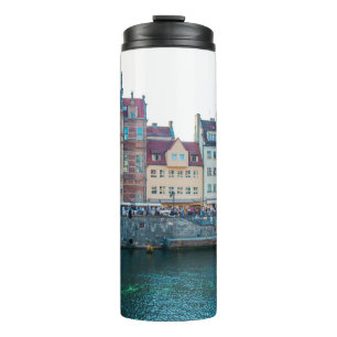 Panorama of typical colourful decorative mediaeval thermal tumbler