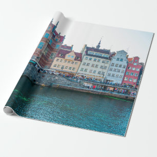 Panorama of typical colourful decorative mediaeval wrapping paper