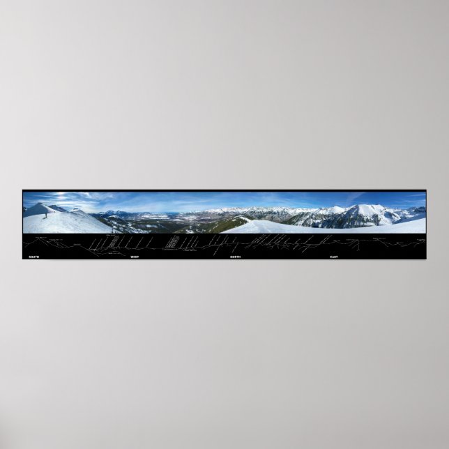 Panorama Telluride Mountain Range in Colorado Poster (Front)