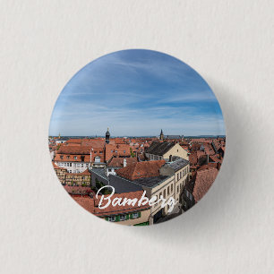 Panorama view of old town from above in Bamberg 3 Cm Round Badge