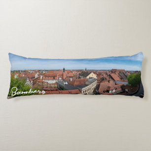Panorama view of old town from above in Bamberg Body Cushion