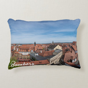 Panorama view of old town from above in Bamberg Decorative Cushion