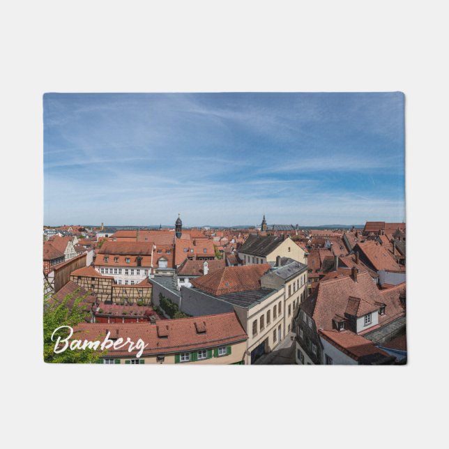 Panorama view of old town from above in Bamberg Doormat (Front)
