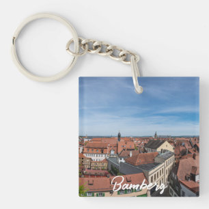 Panorama view of old town from above in Bamberg Key Ring
