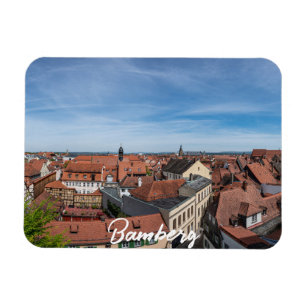 Panorama view of old town from above in Bamberg Magnet