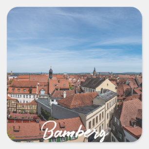 Panorama view of old town from above in Bamberg Square Sticker